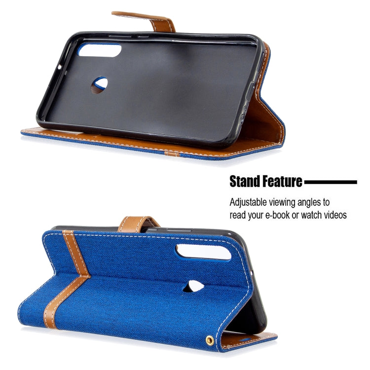 For Huawei P40 Lite E / Y7P Color Matching Denim Texture Horizontal Flip Leather Case with Holder & Card Slots & Wallet & Lanyard