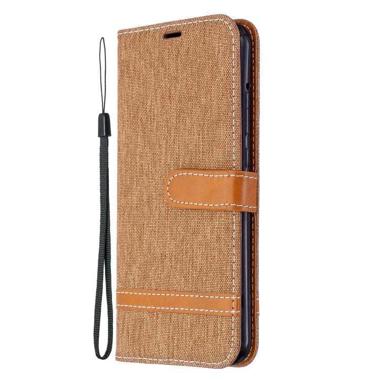 For Huawei P40 Lite E / Y7P Color Matching Denim Texture Horizontal Flip Leather Case with Holder & Card Slots & Wallet & Lanyard