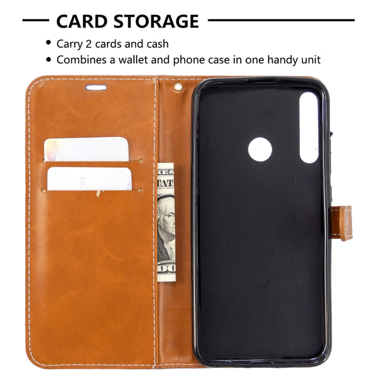 For Huawei P40 Lite E / Y7P Color Matching Denim Texture Horizontal Flip Leather Case with Holder & Card Slots & Wallet & Lanyard