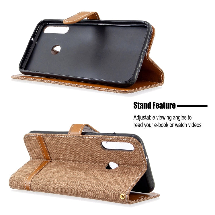 For Huawei P40 Lite E / Y7P Color Matching Denim Texture Horizontal Flip Leather Case with Holder & Card Slots & Wallet & Lanyard