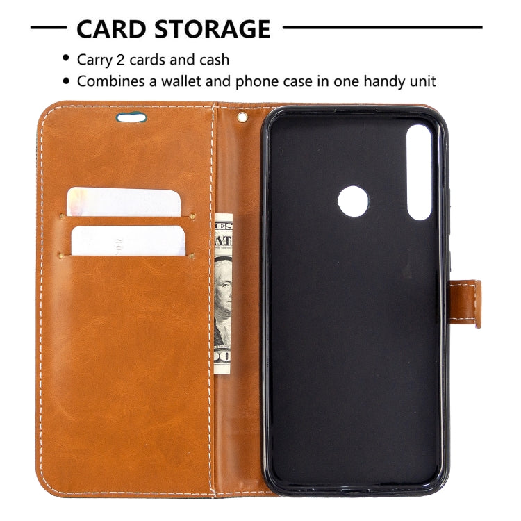 For Huawei P40 Lite E / Y7P Color Matching Denim Texture Horizontal Flip Leather Case with Holder & Card Slots & Wallet & Lanyard