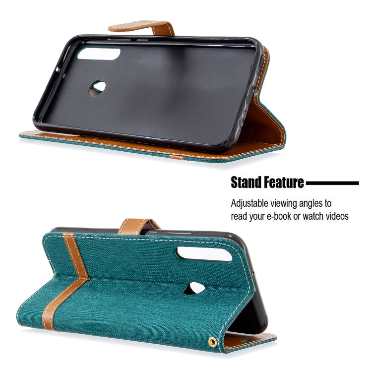 For Huawei P40 Lite E / Y7P Color Matching Denim Texture Horizontal Flip Leather Case with Holder & Card Slots & Wallet & Lanyard