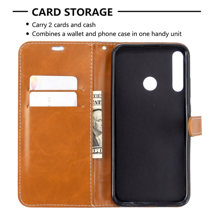 For Huawei P40 Lite E / Y7P Color Matching Denim Texture Horizontal Flip Leather Case with Holder & Card Slots & Wallet & Lanyard