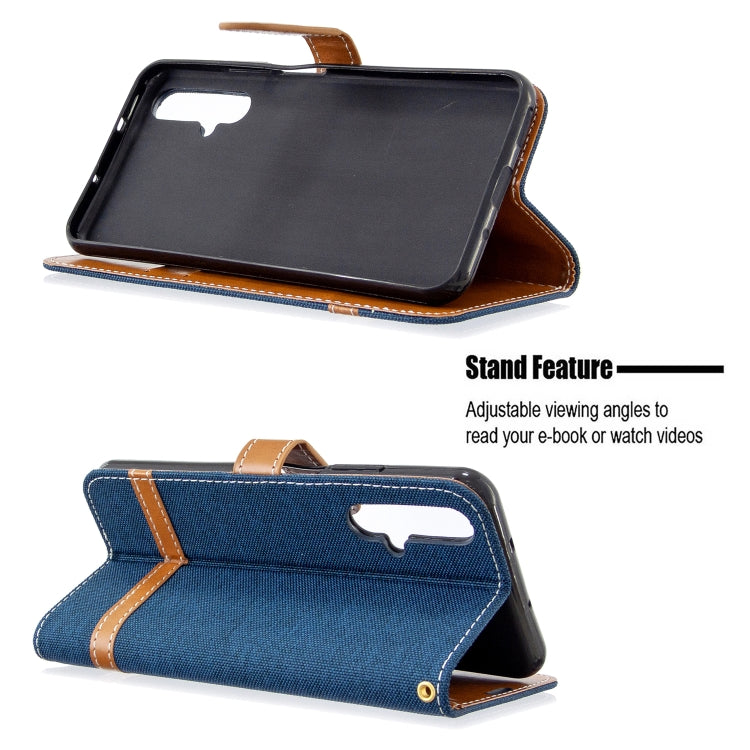 For Huawei Honor 20S Color Matching Denim Texture Horizontal Flip Leather Case with Holder & Card Slots & Wallet & Lanyard