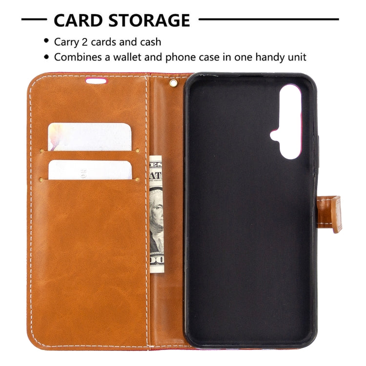 For Huawei Honor 20S Color Matching Denim Texture Horizontal Flip Leather Case with Holder & Card Slots & Wallet & Lanyard