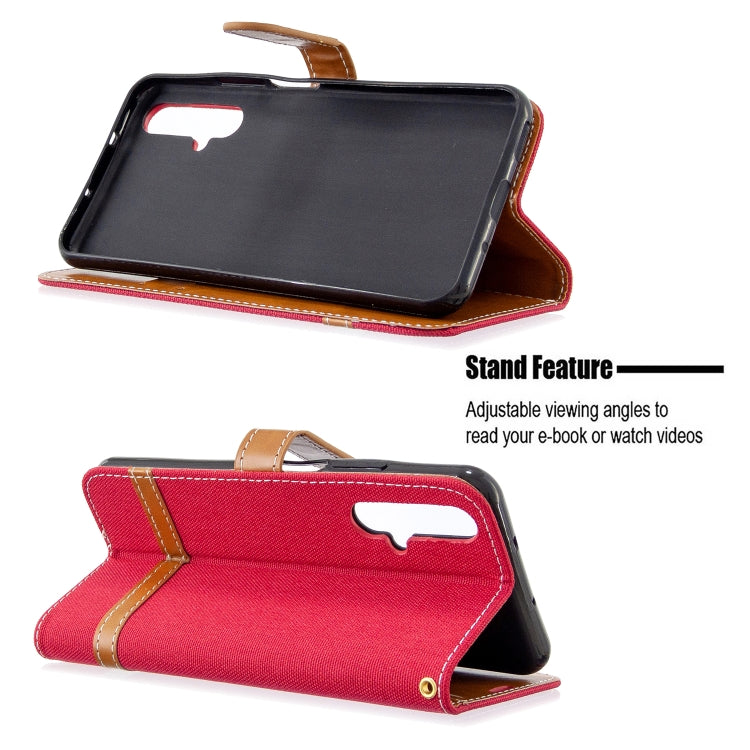 For Huawei Honor 20S Color Matching Denim Texture Horizontal Flip Leather Case with Holder & Card Slots & Wallet & Lanyard