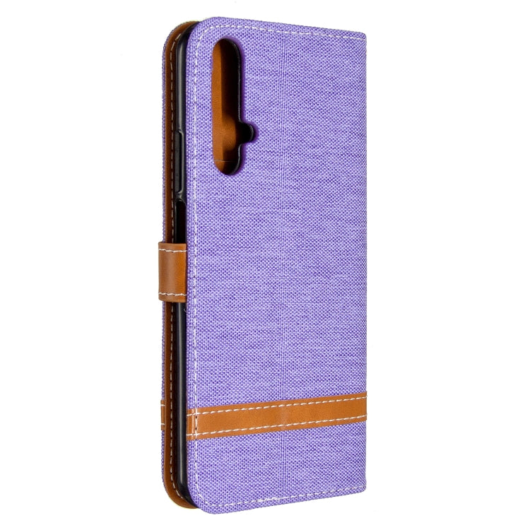For Huawei Honor 20S Color Matching Denim Texture Horizontal Flip Leather Case with Holder & Card Slots & Wallet & Lanyard
