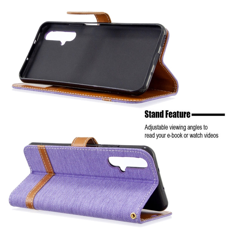 For Huawei Honor 20S Color Matching Denim Texture Horizontal Flip Leather Case with Holder & Card Slots & Wallet & Lanyard