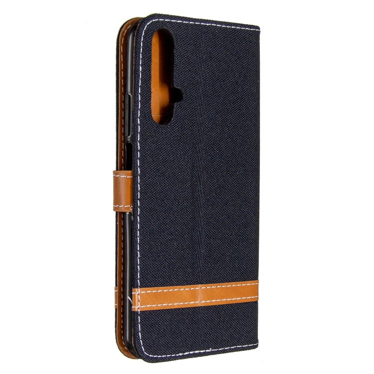 For Huawei Honor 20S Color Matching Denim Texture Horizontal Flip Leather Case with Holder & Card Slots & Wallet & Lanyard