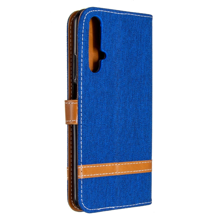 For Huawei Honor 20S Color Matching Denim Texture Horizontal Flip Leather Case with Holder & Card Slots & Wallet & Lanyard