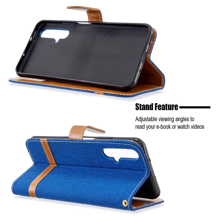 For Huawei Honor 20S Color Matching Denim Texture Horizontal Flip Leather Case with Holder & Card Slots & Wallet & Lanyard