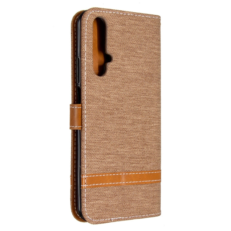 For Huawei Honor 20S Color Matching Denim Texture Horizontal Flip Leather Case with Holder & Card Slots & Wallet & Lanyard