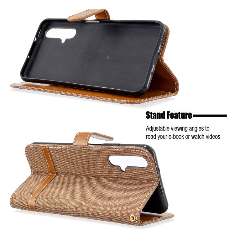 For Huawei Honor 20S Color Matching Denim Texture Horizontal Flip Leather Case with Holder & Card Slots & Wallet & Lanyard