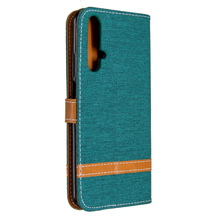 For Huawei Honor 20S Color Matching Denim Texture Horizontal Flip Leather Case with Holder & Card Slots & Wallet & Lanyard