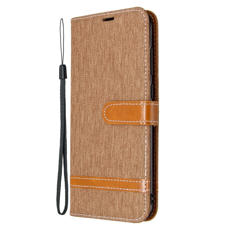 For Galaxy A11 Color Matching Denim Texture Horizontal Flip Leather Case with Holder & Card Slots & Wallet & Lanyard