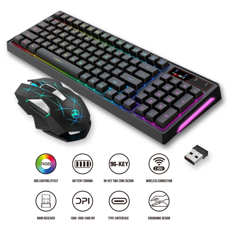 HXSJ L99 Wireless RGB Backlight Rechargeable 2.4G Mouse and Keyboard Set