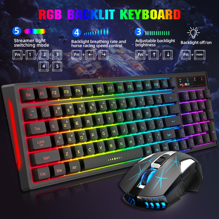 HXSJ L99 Wireless RGB Backlight Rechargeable 2.4G Mouse and Keyboard Set