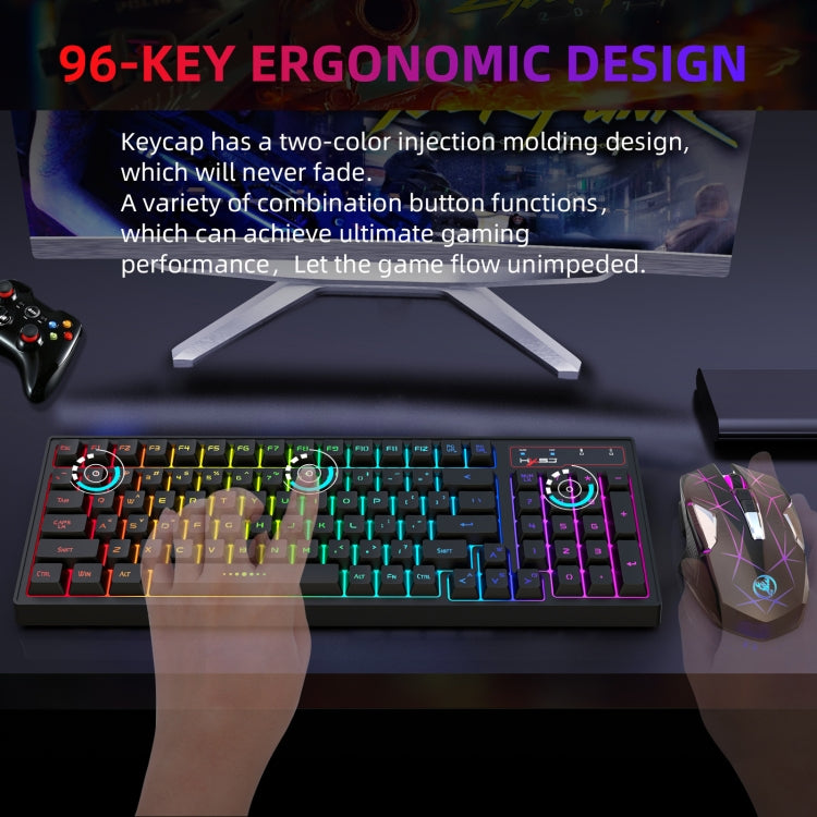 HXSJ L99 Wireless RGB Backlight Rechargeable 2.4G Mouse and Keyboard Set