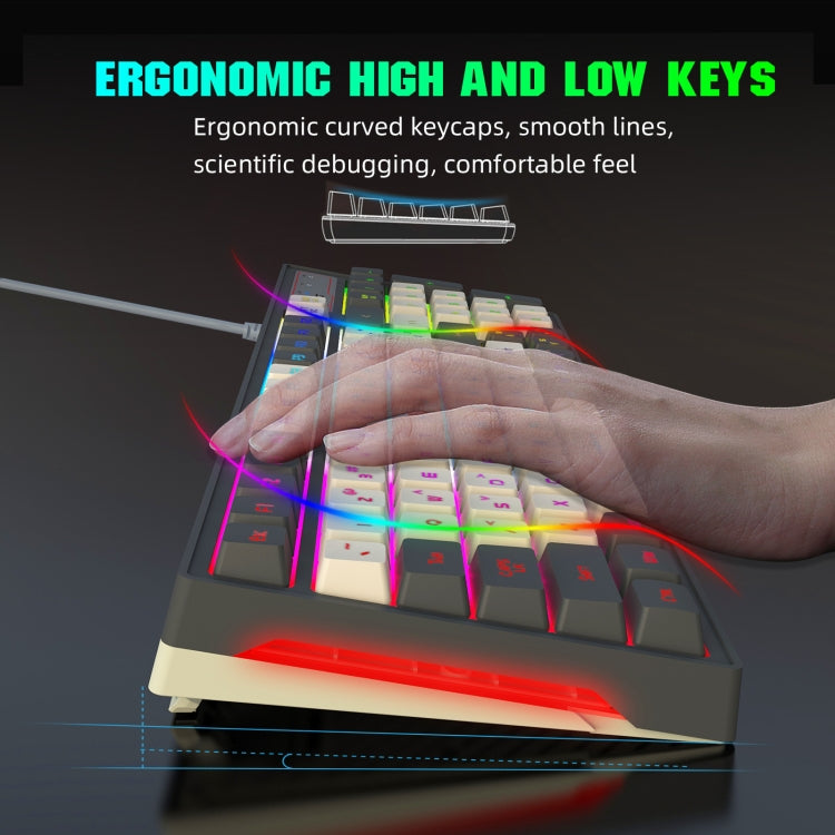 HXSJ V600 96-key RGB Backlit Dual-color Injection-molded Wired Gaming Keyboard