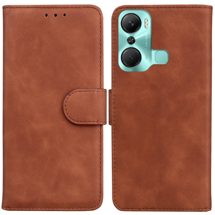 For Infinix Hot 12 Pro Skin Feel Pure Color Flip Leather Phone Case