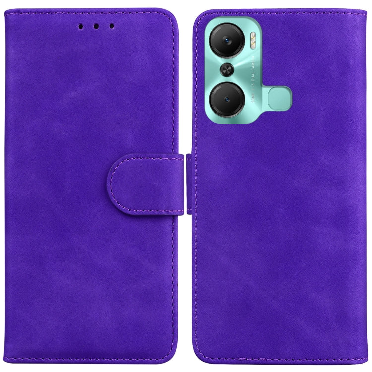 For Infinix Hot 12 Pro Skin Feel Pure Color Flip Leather Phone Case