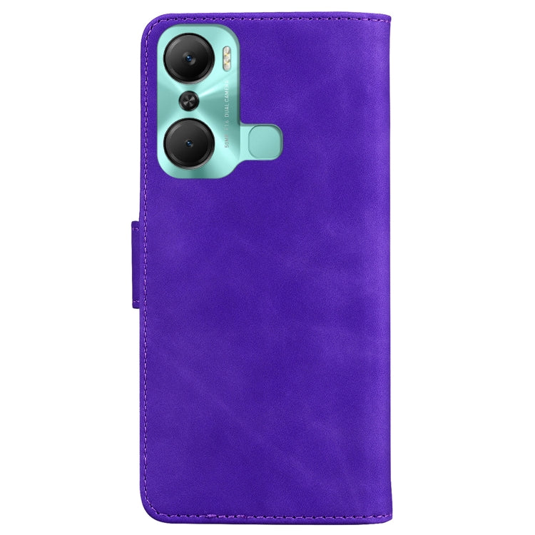 For Infinix Hot 12 Pro Skin Feel Pure Color Flip Leather Phone Case
