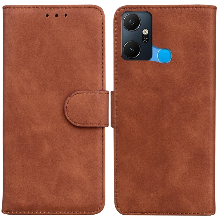 For Infinix Smart 6 Plus Skin Feel Pure Color Flip Leather Phone Case