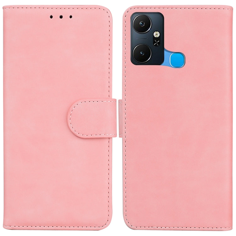 For Infinix Smart 6 Plus Skin Feel Pure Color Flip Leather Phone Case