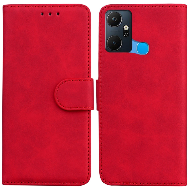 For Infinix Smart 6 Plus Skin Feel Pure Color Flip Leather Phone Case