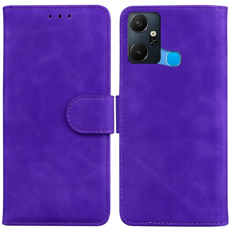 For Infinix Smart 6 Plus Skin Feel Pure Color Flip Leather Phone Case