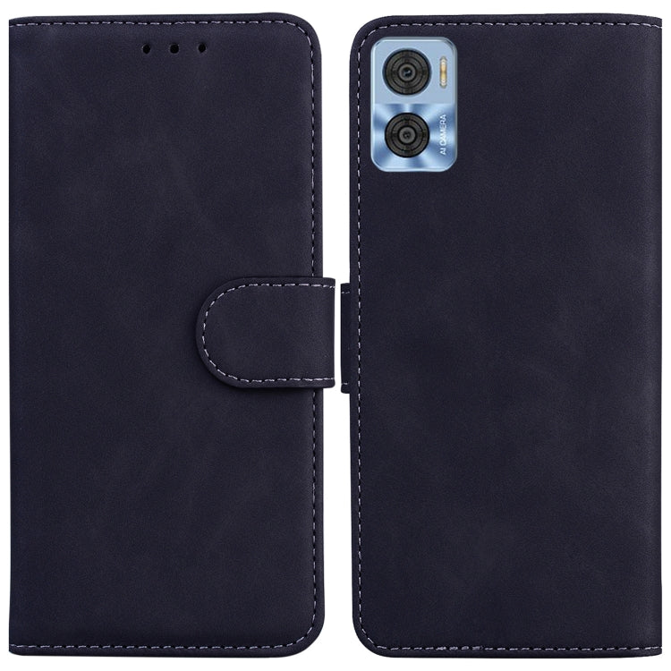 For Motorola Moto E22/E22i Skin Feel Pure Color Flip Leather Phone Case