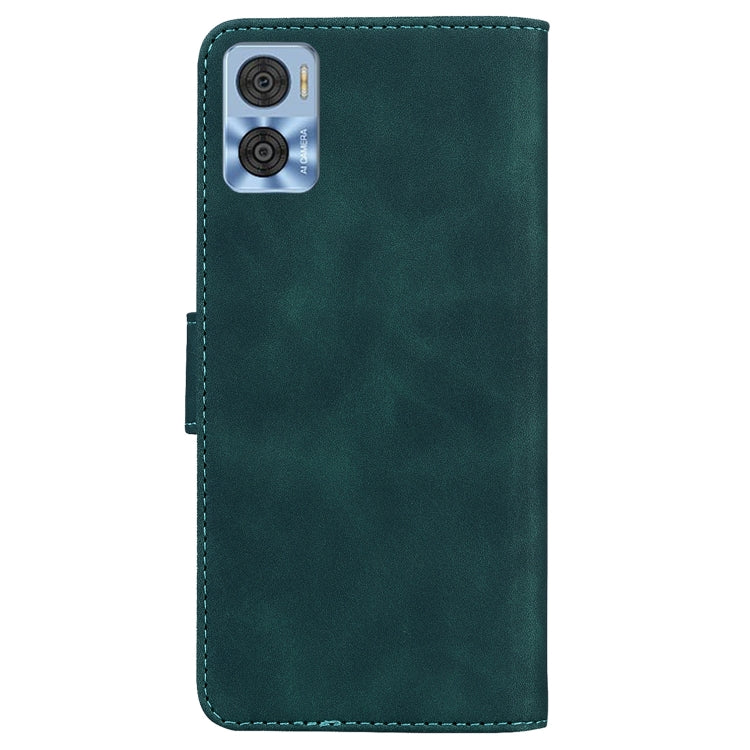 For Motorola Moto E22/E22i Skin Feel Pure Color Flip Leather Phone Case
