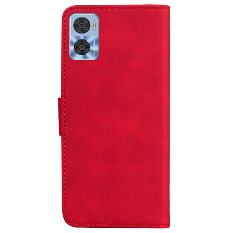 For Motorola Moto E22/E22i Skin Feel Pure Color Flip Leather Phone Case
