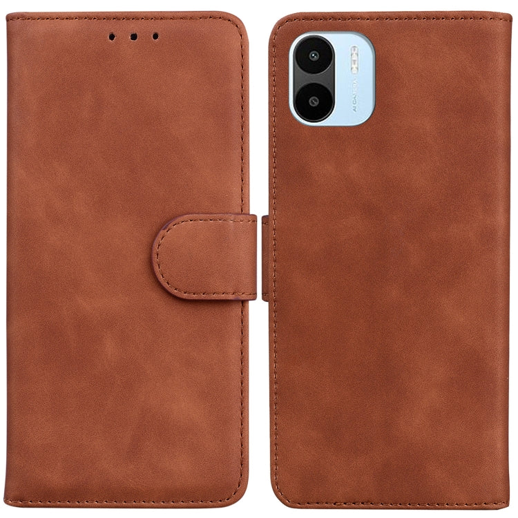 For Xiaomi Redmi A1 Skin Feel Pure Color Flip Leather Phone Case