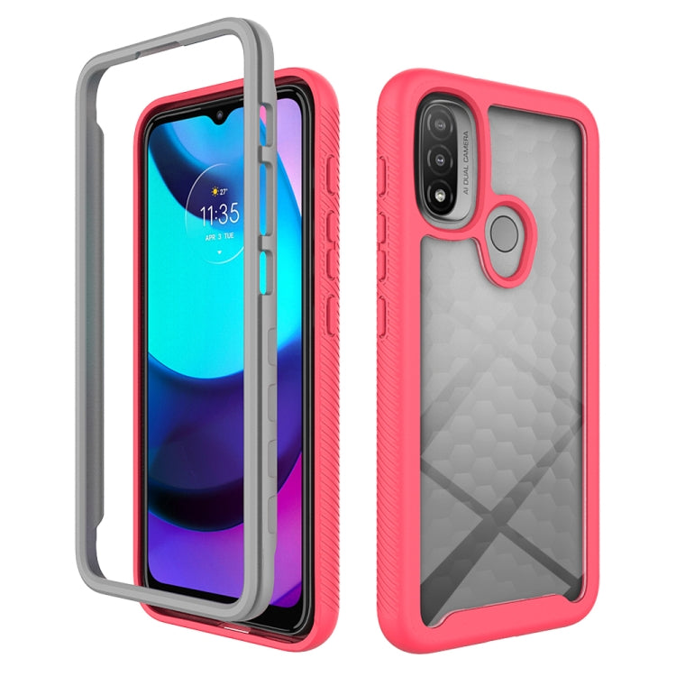 For Motorola Moto E20 Starry Sky Solid Color TPU Clear PC Phone Case