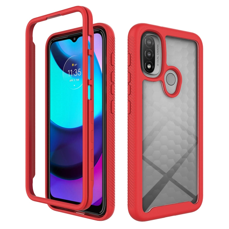 For Motorola Moto E20 Starry Sky Solid Color TPU Clear PC Phone Case