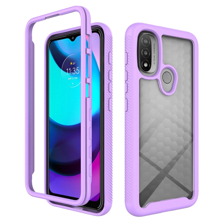 For Motorola Moto E20 Starry Sky Solid Color TPU Clear PC Phone Case