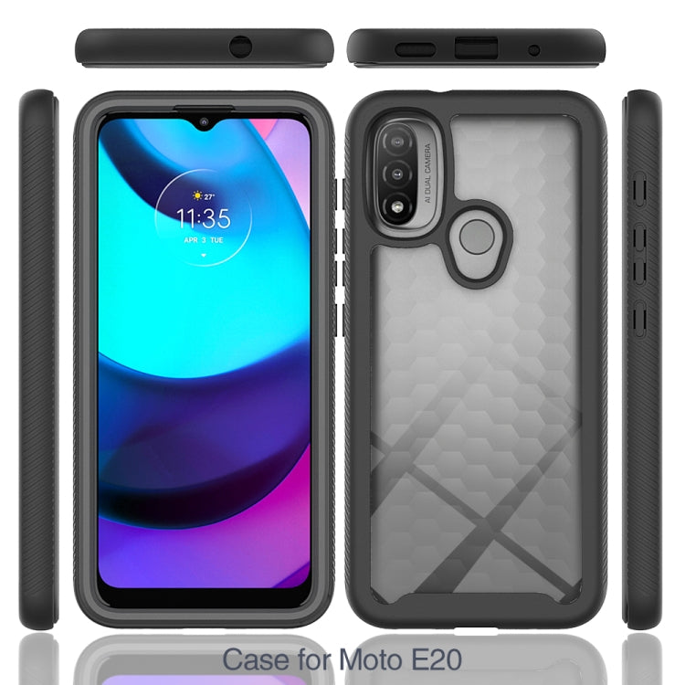 For Motorola Moto E20 Starry Sky Solid Color TPU Clear PC Phone Case