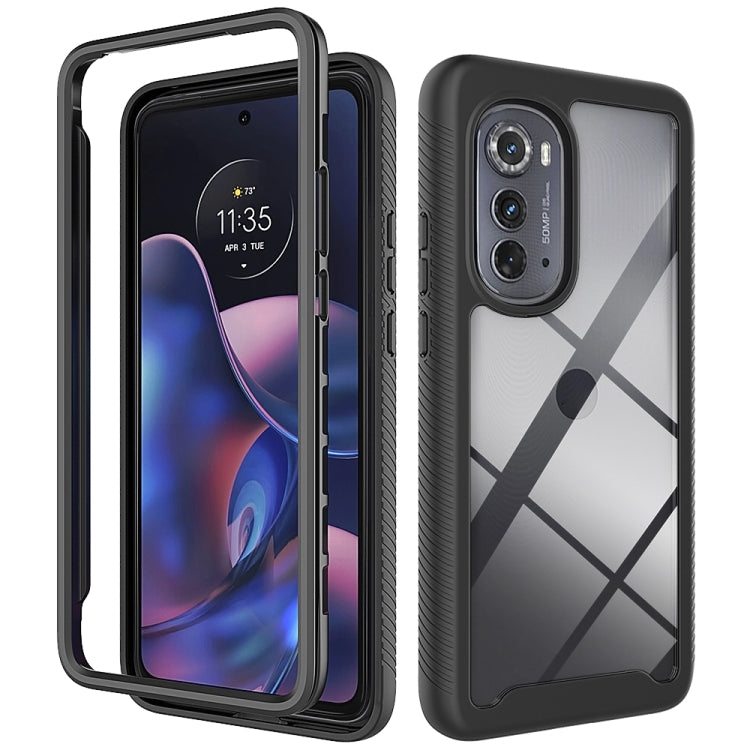 For Motorola Moto Edge 2022 Starry Sky Solid Color TPU Clear PC Phone Case
