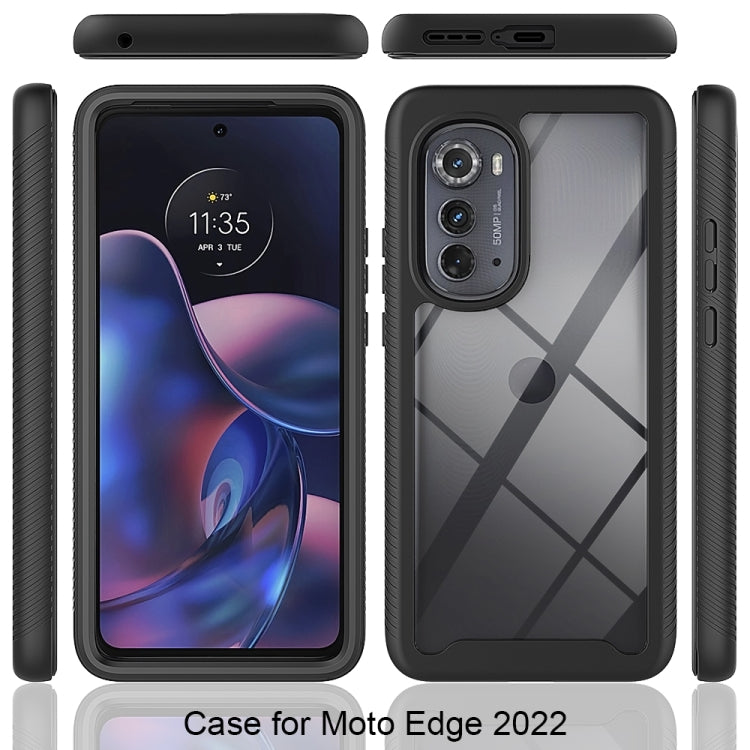 For Motorola Moto Edge 2022 Starry Sky Solid Color TPU Clear PC Phone Case