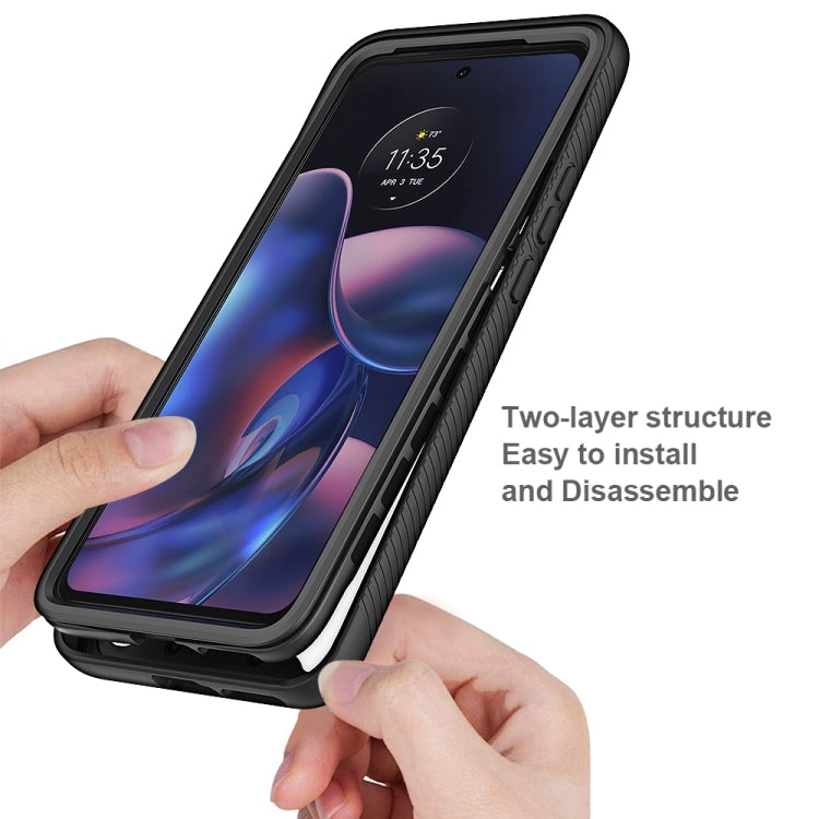 For Motorola Moto Edge 2022 Starry Sky Solid Color TPU Clear PC Phone Case