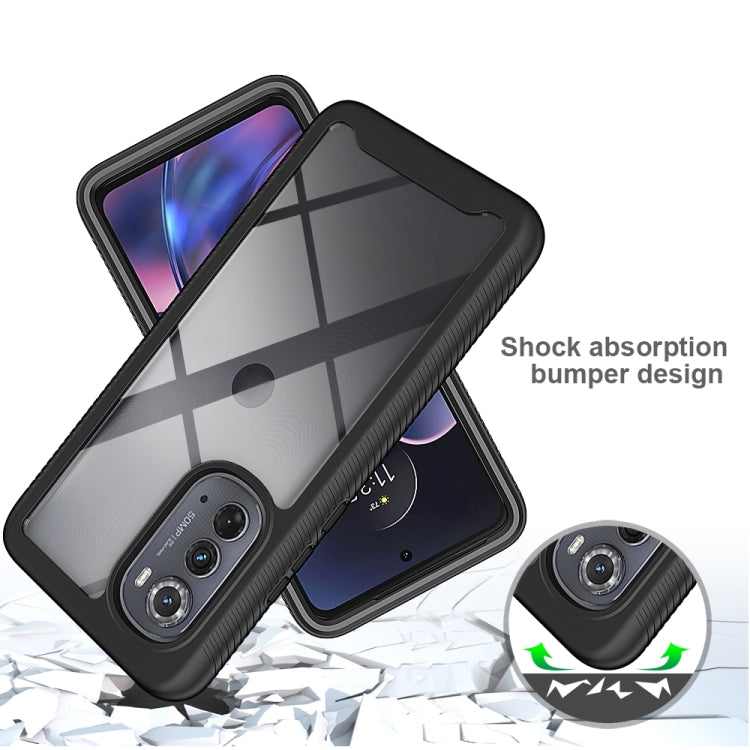 For Motorola Moto Edge 2022 Starry Sky Solid Color TPU Clear PC Phone Case