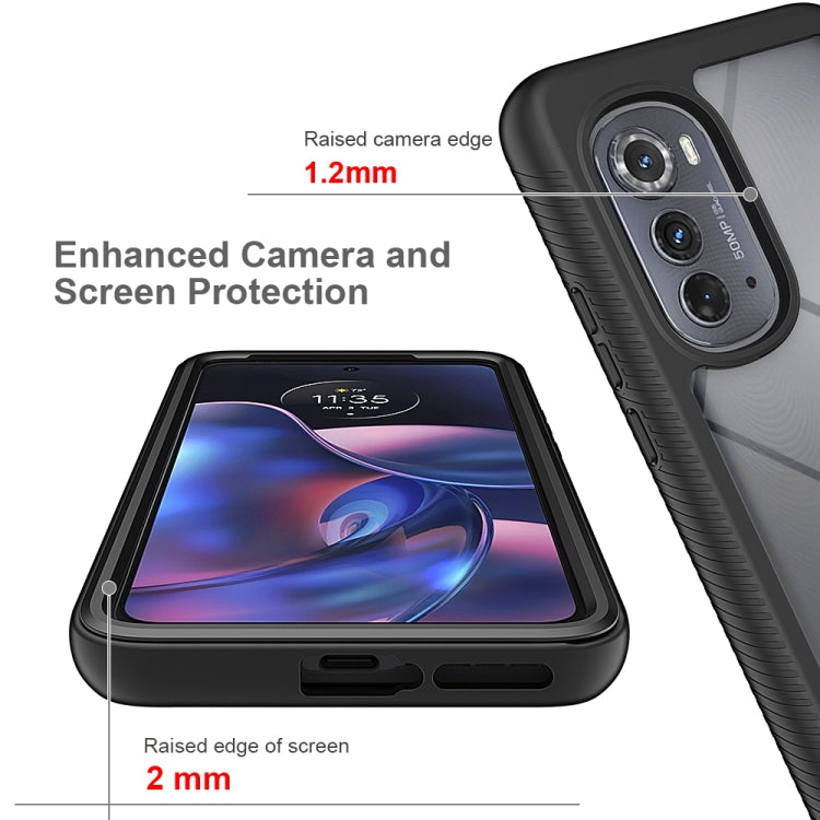 For Motorola Moto Edge 2022 Starry Sky Solid Color TPU Clear PC Phone Case