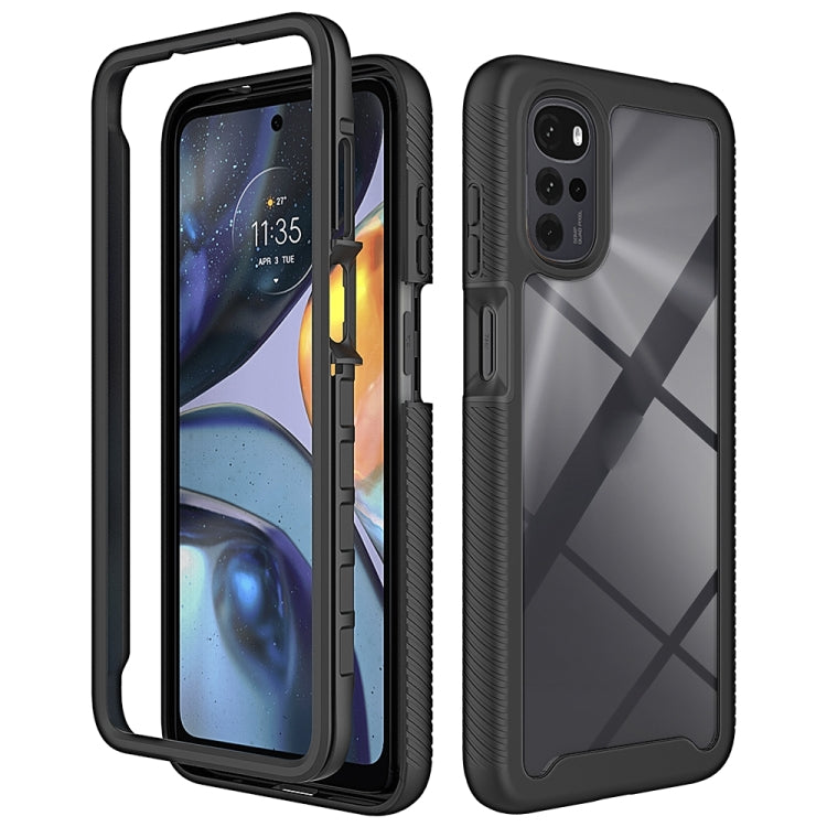 For Motorola Moto G22 / E32 Starry Sky Solid Color TPU Clear PC Phone Case