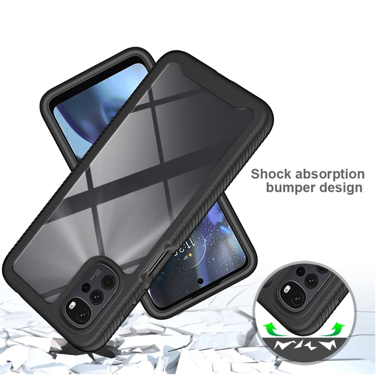 For Motorola Moto G22 / E32 Starry Sky Solid Color TPU Clear PC Phone Case