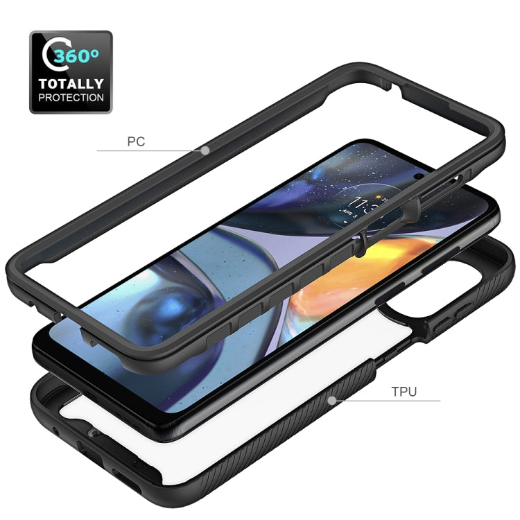 For Motorola Moto G22 / E32 Starry Sky Solid Color TPU Clear PC Phone Case
