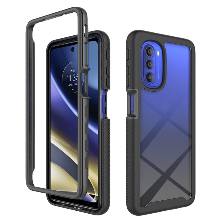 For Motorola Moto G51 5G Starry Sky Solid Color TPU Clear PC Phone Case