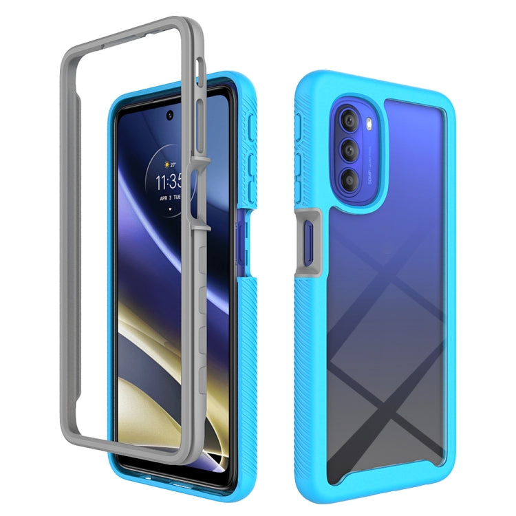 For Motorola Moto G51 5G Starry Sky Solid Color TPU Clear PC Phone Case