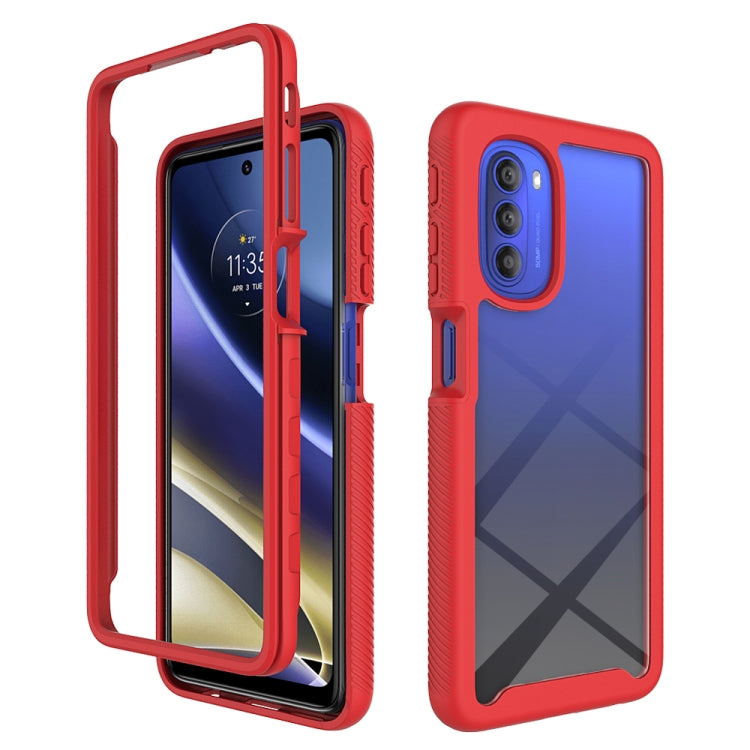 For Motorola Moto G51 5G Starry Sky Solid Color TPU Clear PC Phone Case