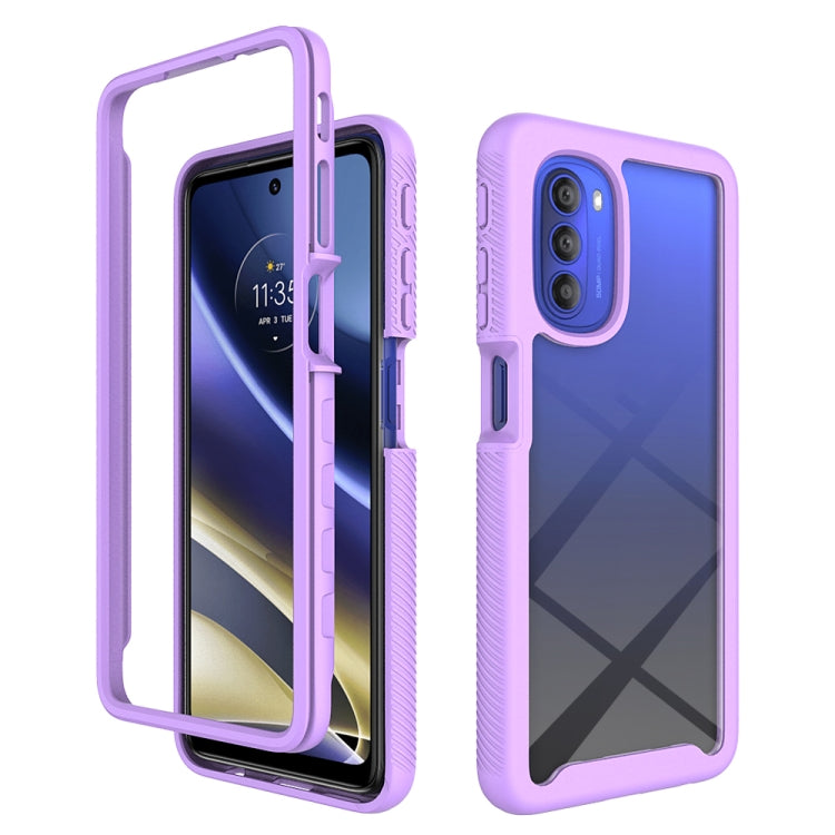 For Motorola Moto G51 5G Starry Sky Solid Color TPU Clear PC Phone Case